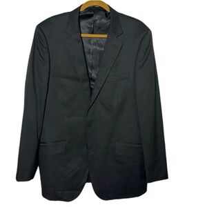 Naldini 100% pure wool black blazer suit jacket size 44T super 150’s sports coat